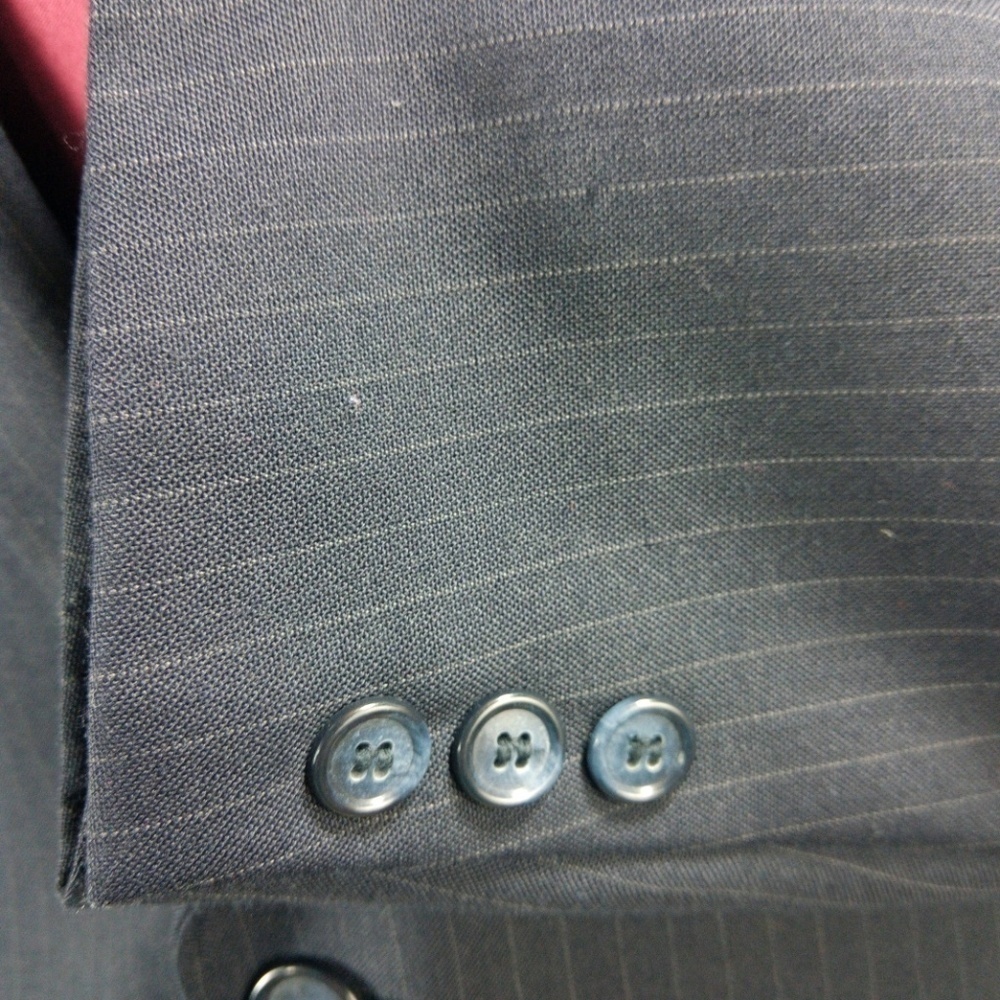 Hardy Amies 46L Dark Blue Striped Suit Blazer - Picture 3 of 8